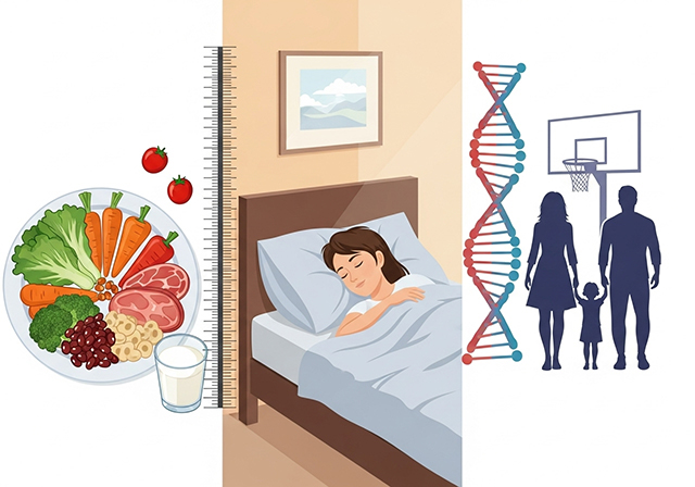 Ngoài bóng rổ, dinh dưỡng hợp lý, giấc ngủ đầy đủ và yếu tố di truyền là những trụ cột quan trọng nhất quyết định chiều cao của mỗi người.