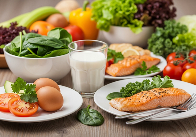 Các loại thực phẩm giàu canxi, protein và vitamin như sữa, trứng, rau xanh đậm và cá giúp chiều cao phát triển tối ưu