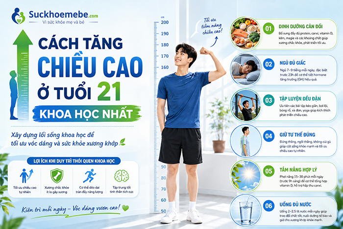 Cách tăng chiều cao ở tuổi 21