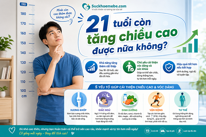 21 tuổi còn tăng chiều cao được nữa không?