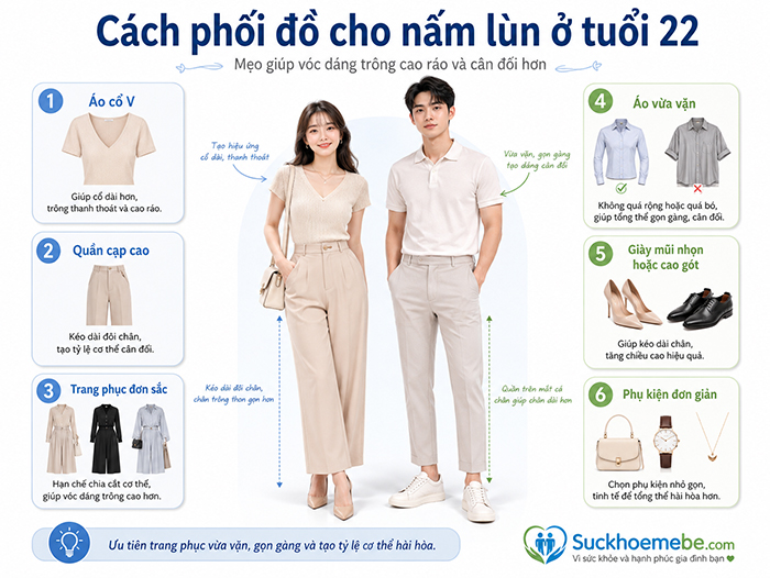 Cách phối đồ cho nấm lùn ở tuổi 22
