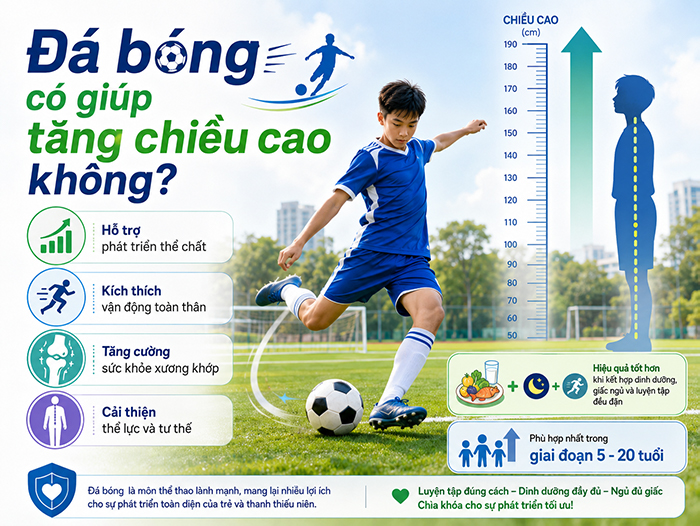 Đá bóng có giúp tăng chiều cao không?